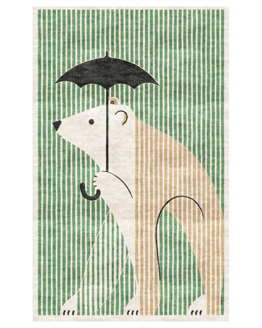 Animal Bear hand-tufted rug, Fern Green (AL000016 D)