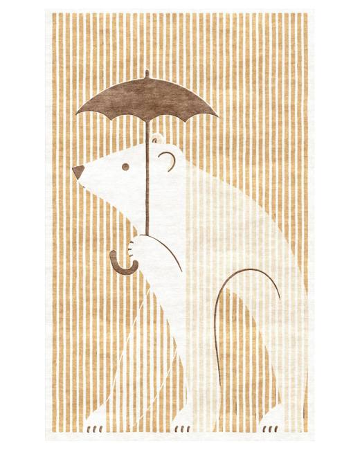 Animal Bear hand-tufted rug, Honey (AL000016 B)