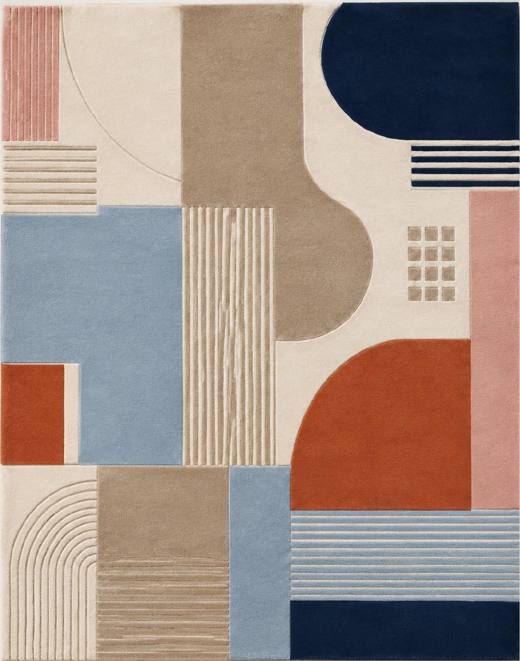 Nordic Mosaic hand-tufted rug, Terracotta (RV000015)