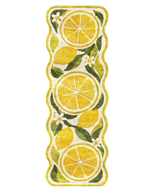 Zest Citrus Sun hand-tufted rug, Sunshine Yellow (AL000003 A)
