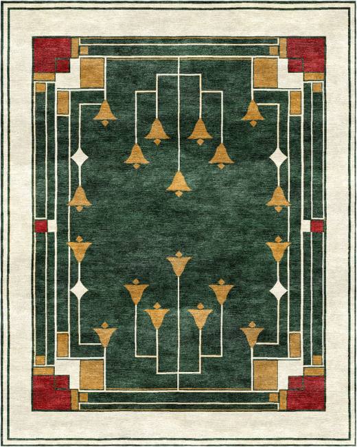 Christmas Bells hand-tufted rug, Forest Gold (AL000011 C)