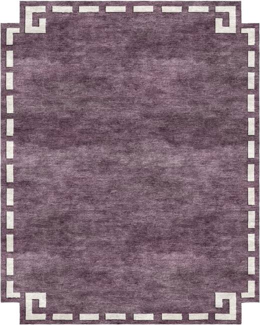 Minimal Trace hand-tufted rug, Plum Ivory (RV000037 A)