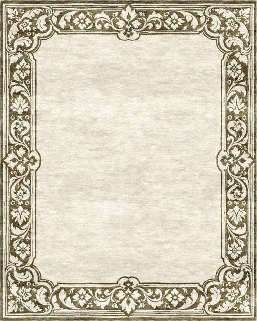 French Heritage Fontaine hand-tufted rug, Ivory Olive (RV000048 E)