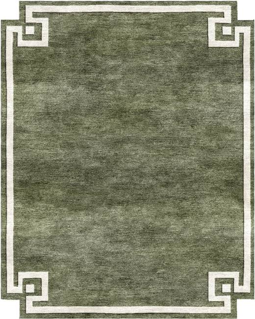 Minimal Edge hand-tufted rug, Olive (RV000036 B)