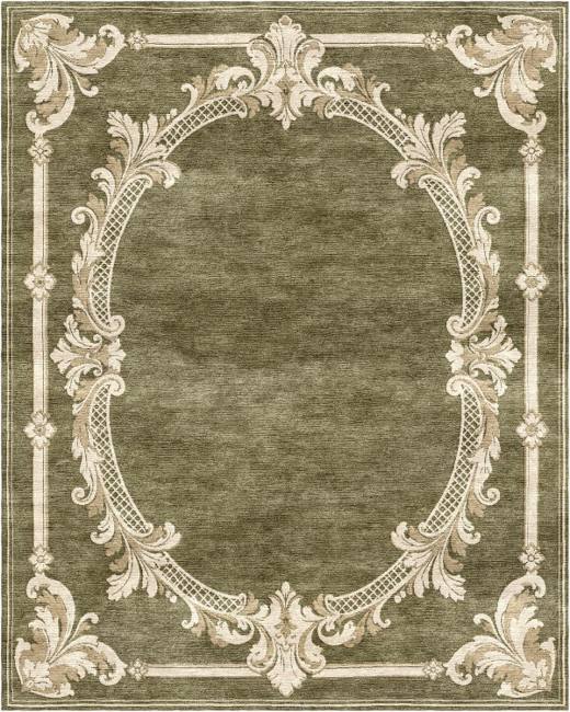 French Heritage Celine hand-tufted rug, Olive (RV000049 B)