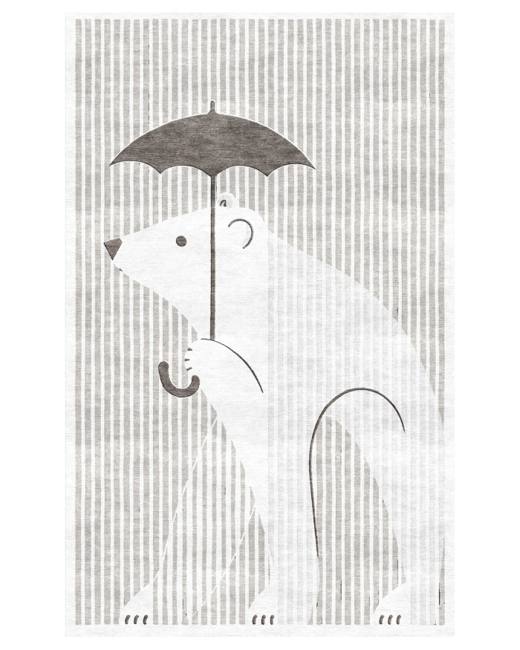 Animal Bear hand-tufted rug, Dove Grey (AL000016 C)
