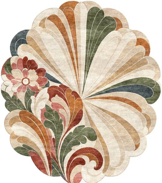 Maison Rosette hand-tufted rug, Terracotta Sage (RV000042)