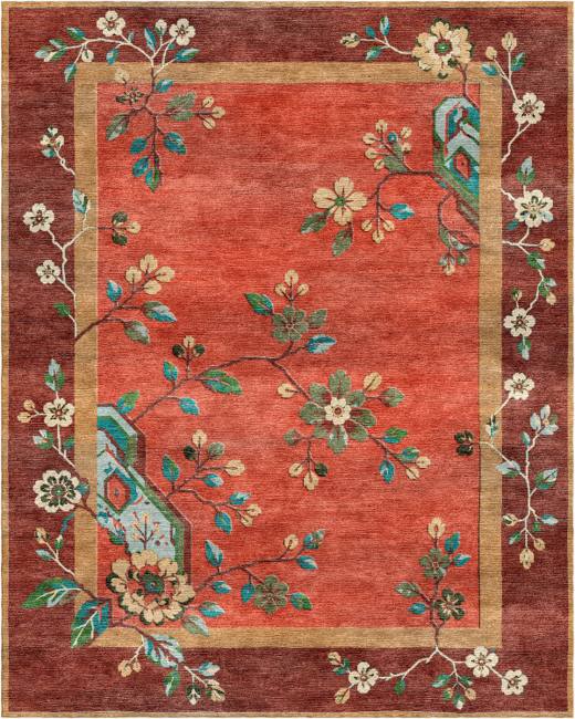 Orchid Lila hand-tufted rug, Rust (RV000024 C)