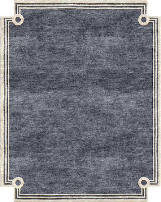 Minimal Halo hand-tufted rug, Charcoal Blue (RV000039 B)