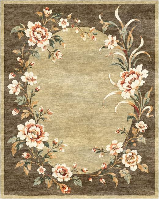 Orchid Arbor hand-tufted rug, Olive (RV000023 A)
