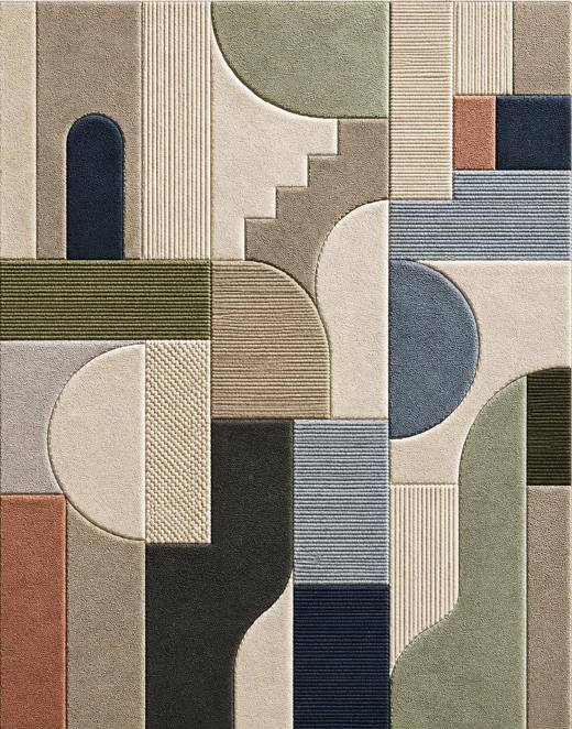 Nordic Tessa hand-tufted rug, Olive & Slate (RV000013)
