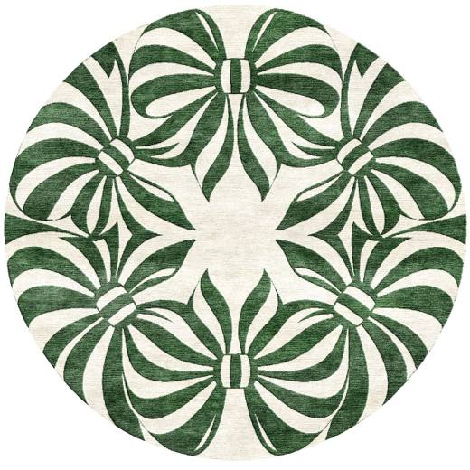 Christmas Candy Bow hand-tufted rug, Evergreen (AL000013 A)