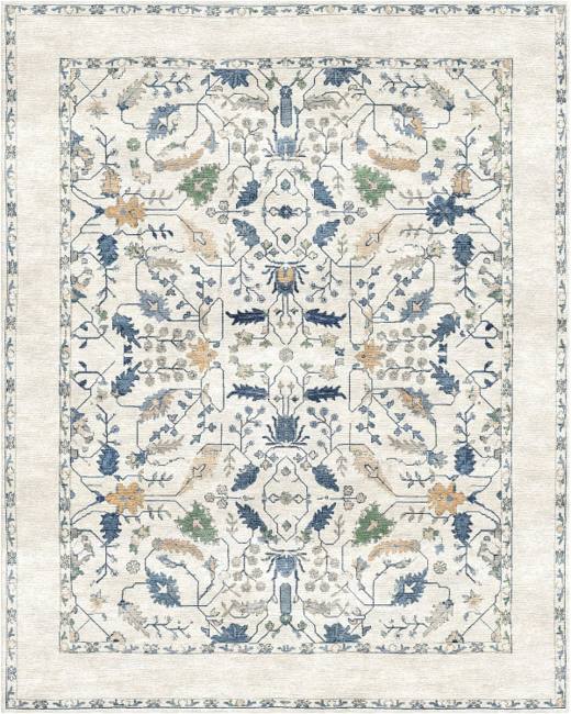 Mira Meadow hand-tufted rug, Ivory Blue (AL000007 B)