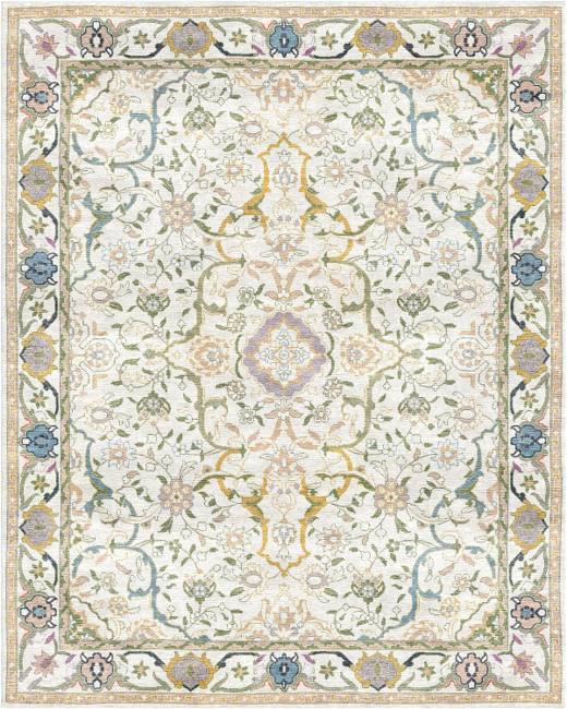 Mira Serena hand-tufted rug, Cream Olive (AL000008 B)