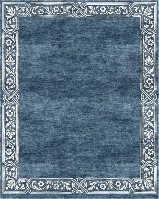 French Heritage Villa hand-tufted rug, Denim (RV000047 D)