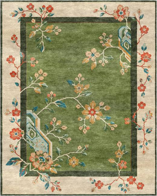 Orchid Lila hand-tufted rug, Green (RV000024 B)