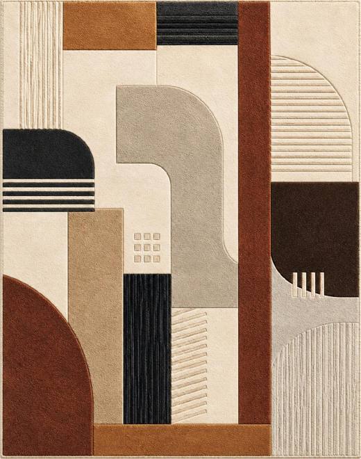 Nordic Arch hand-tufted rug, Burnt Sienna (RV000014)