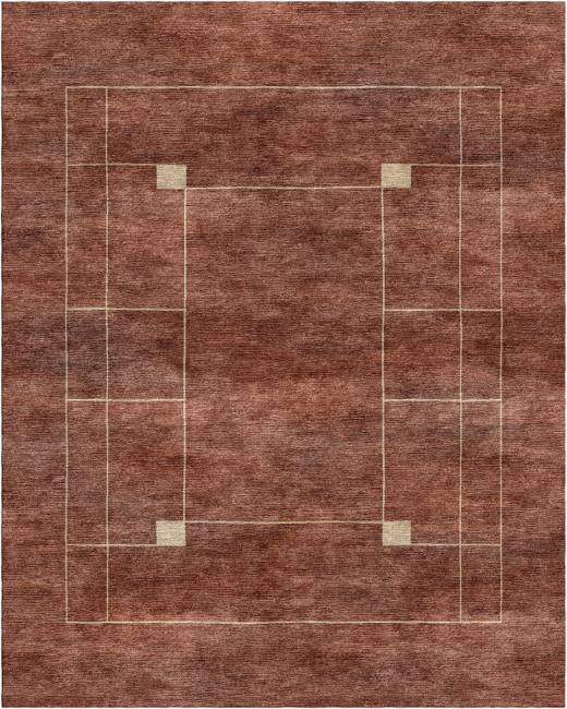 Minimal Portico hand-tufted rug, Terracotta (RV000035 B)