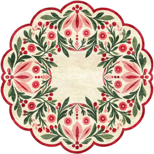Christmas Berry hand-tufted rug, Blush Berry (AL000017)