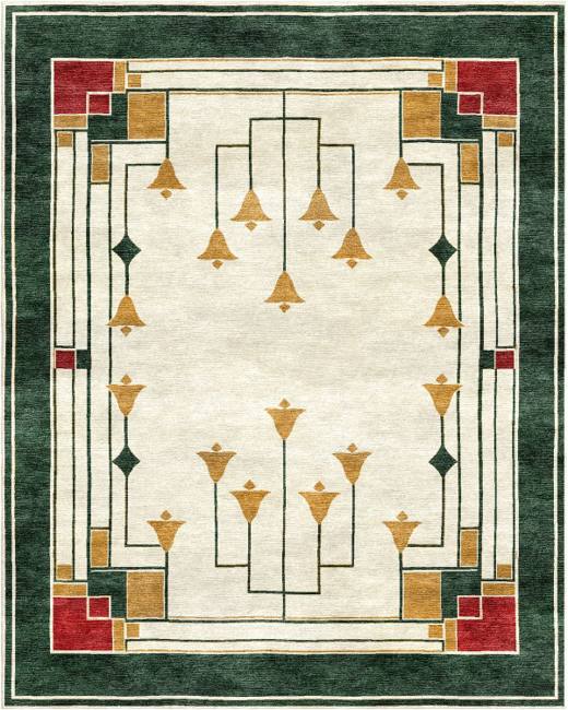 Christmas Bells hand-tufted rug, Ivory Forest (AL000011)