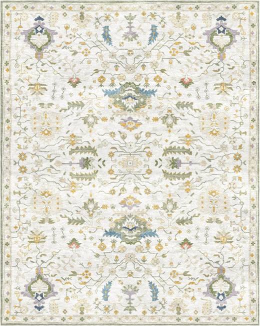 Mira Lilia hand-tufted rug, Ivory Sage (AL000009 B)