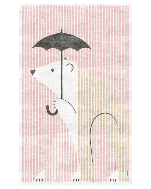 Animal Bear hand-tufted rug, Blush Pink (AL000016 A)