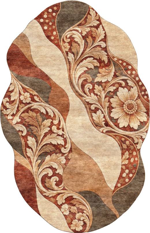 Maison Rivel hand-tufted rug, Terracotta (RV000041)