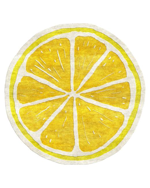 Zest Citrus Sun hand-tufted rug, Sunshine Yellow (AL000003)