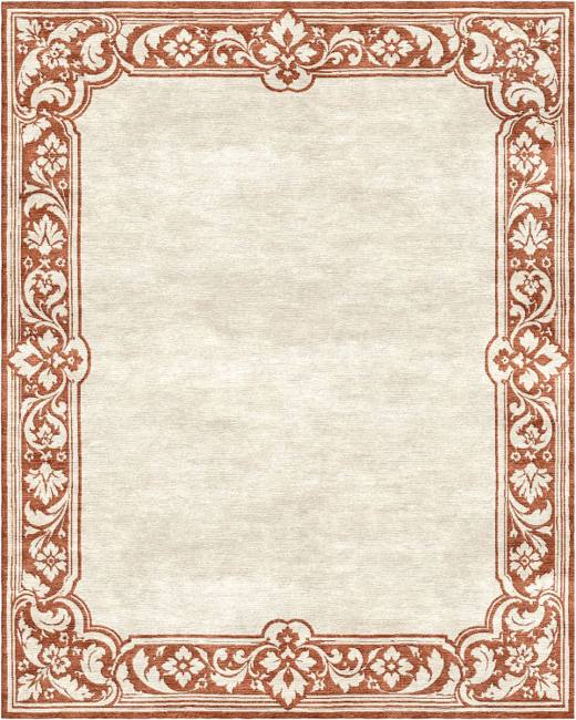 French Heritage Fontaine hand-tufted rug, Ivory Rust (RV000048 B)