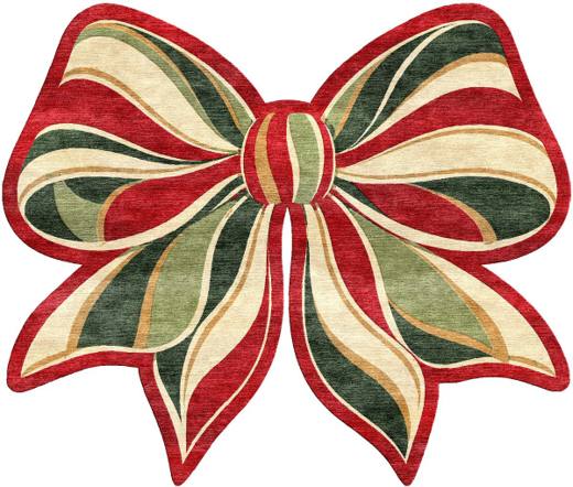 Christmas Holly Bow hand-tufted rug, Holly Red (AL000014)