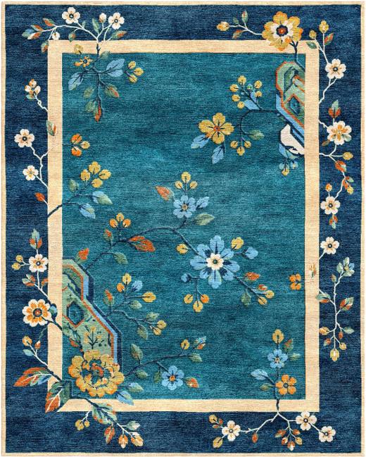 Orchid Lila hand-tufted rug, Peacock (RV000024 A)