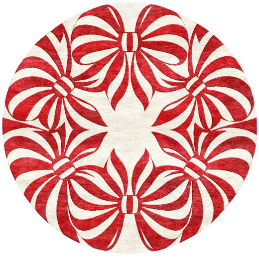 Christmas Candy Bow hand-tufted rug, Candy Red (AL000013)