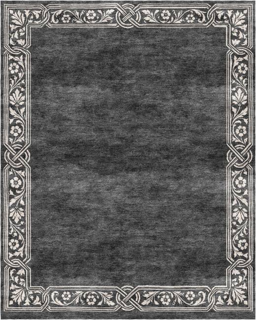 French Heritage Villa hand-tufted rug, Charcoal (RV000047 A)