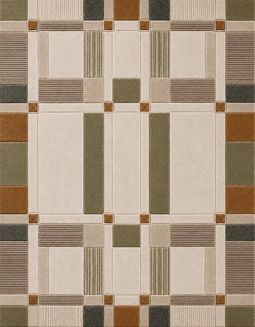 Nordic Griden hand-tufted rug, Olive & Ochre (RV000008)