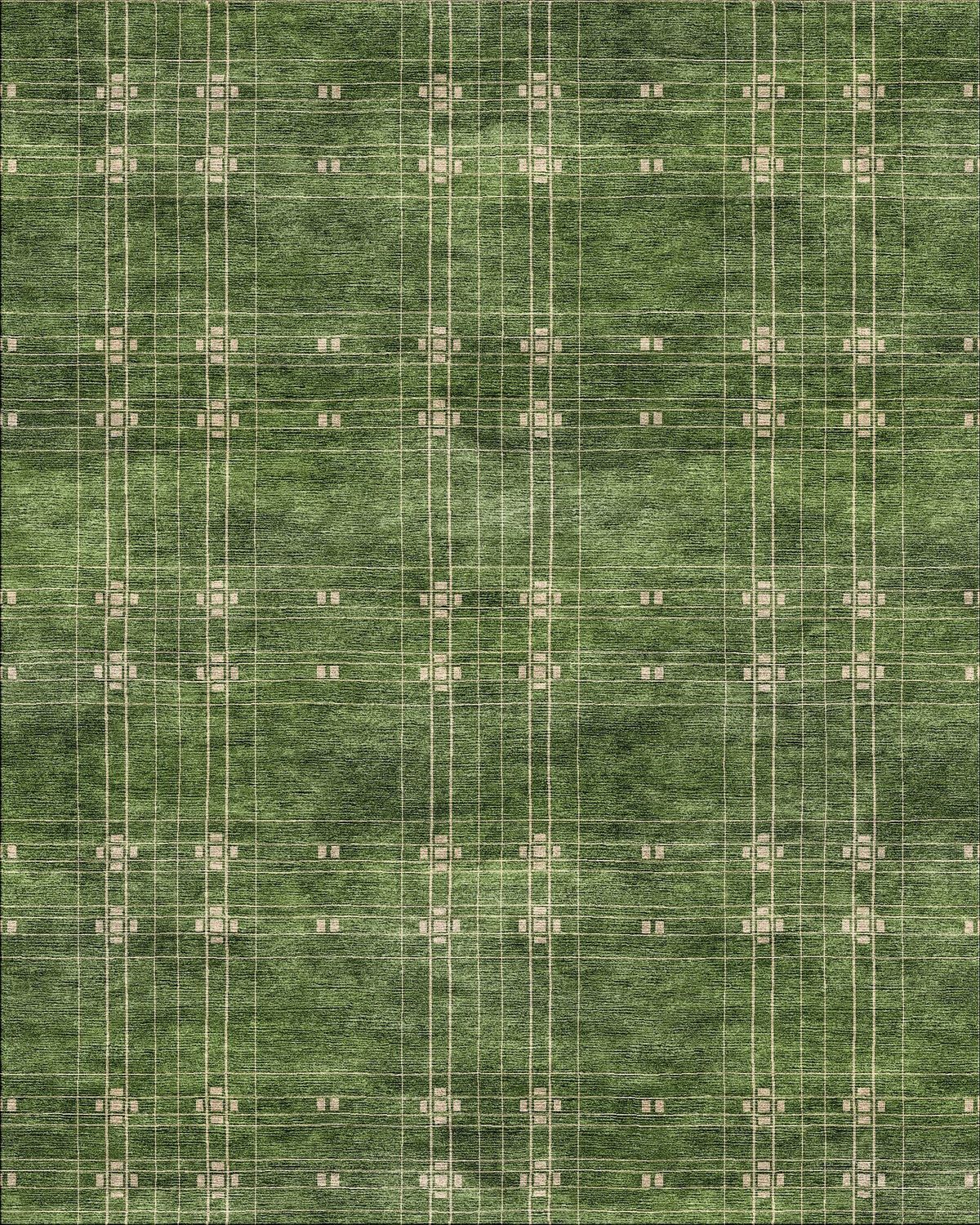 Minimal Lattice hand-tufted rug, Moss (RV000027 C)