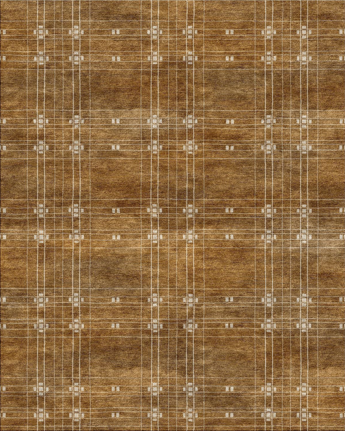 Minimal Lattice hand-tufted rug, Ochre (RV000027 B)
