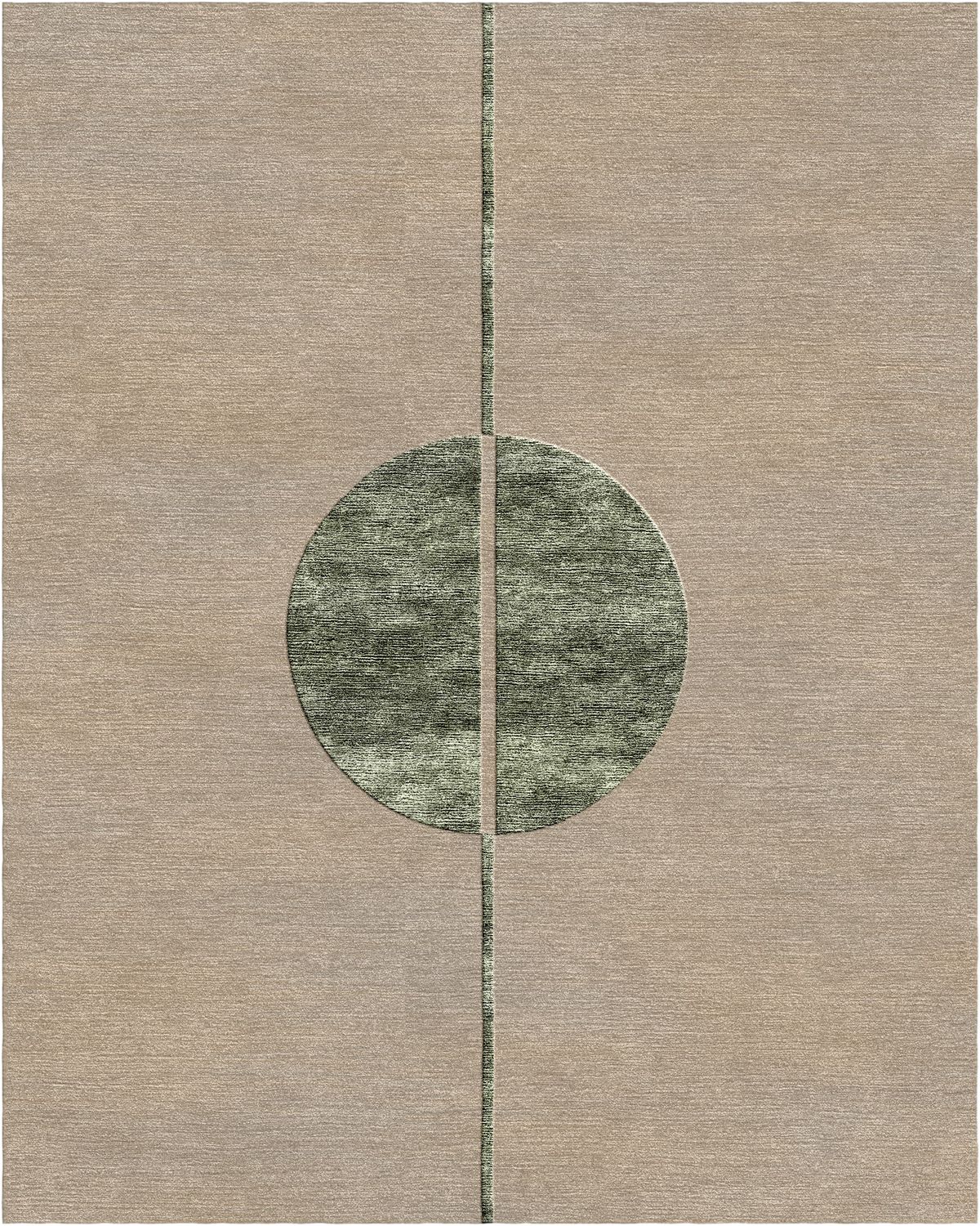 Minimal Lune hand-tufted rug, Taupe Olive (RV000032 A)