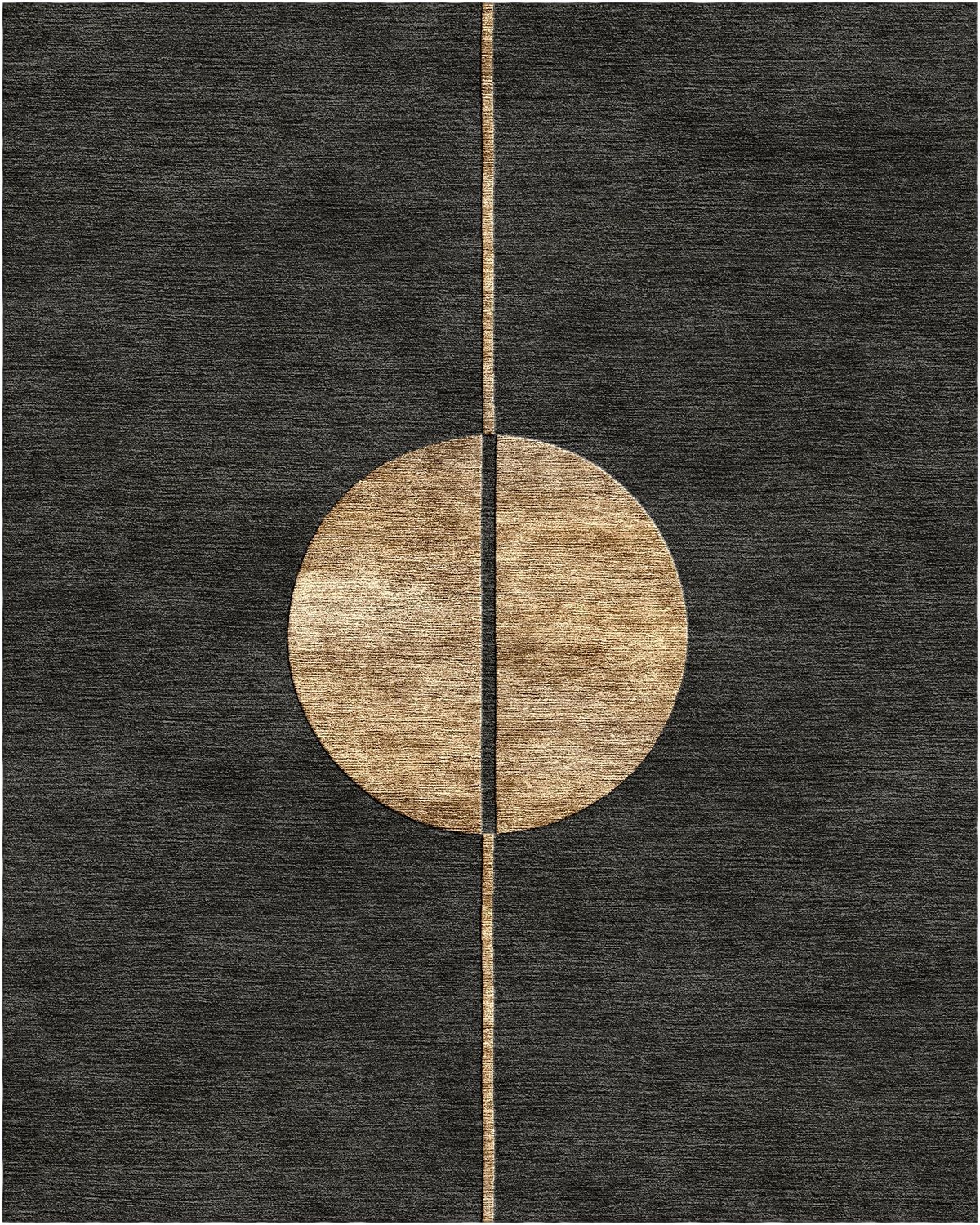 Minimal Lune hand-tufted rug, Charcoal Gold (RV000032 C)