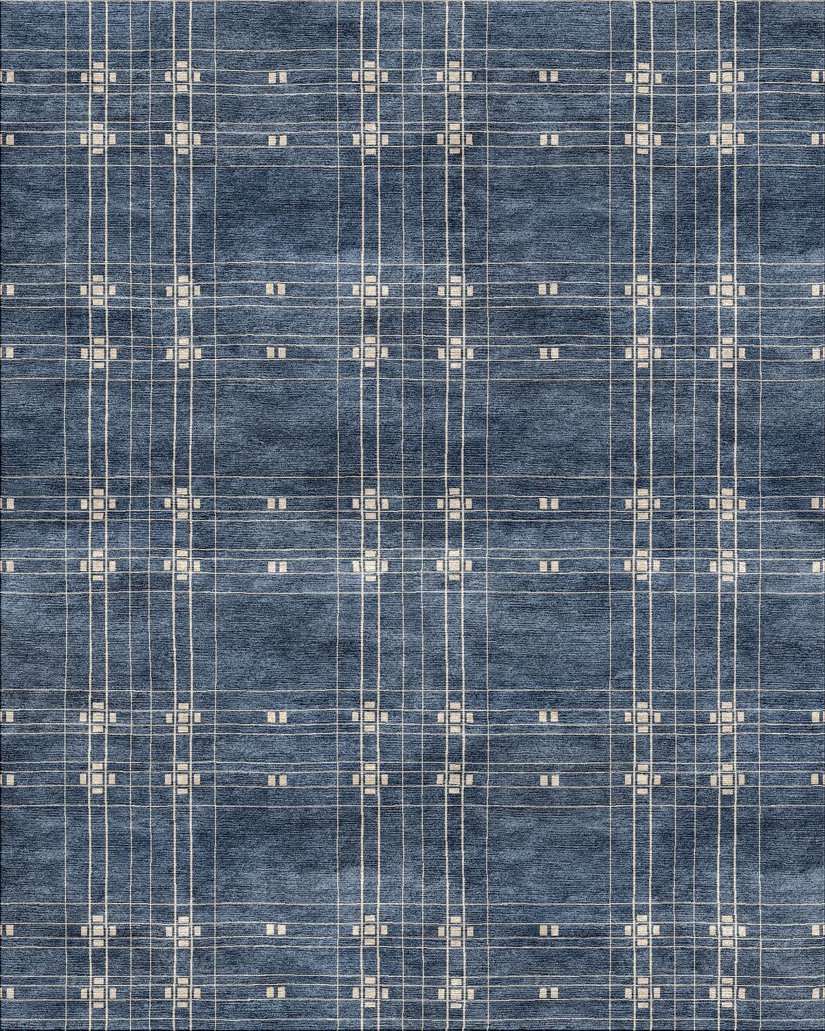 Minimal Lattice hand-tufted rug, Denim Blue (RV000027)