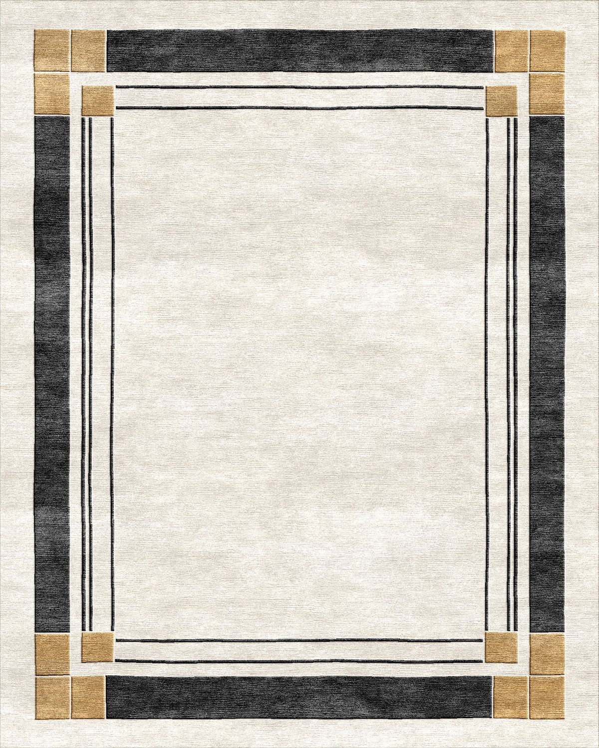 Minimal Cornice hand-tufted rug, Ivory Charcoal (RV000031 A)
