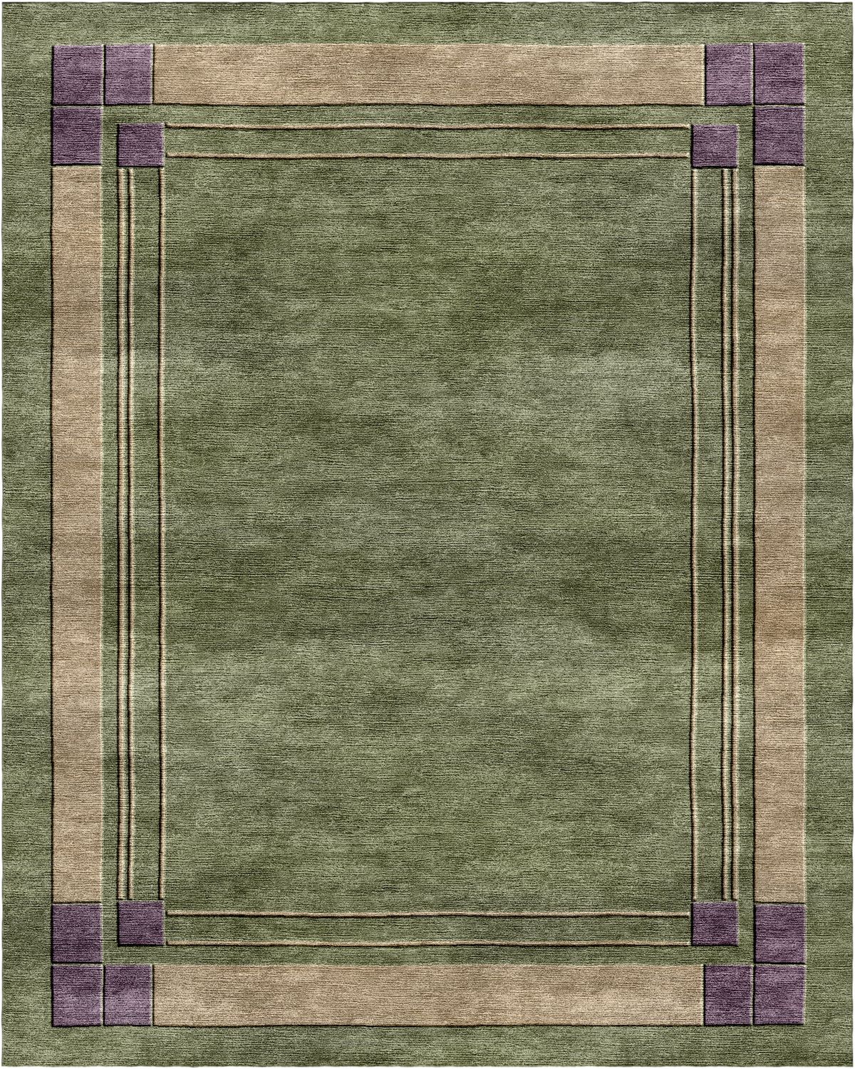 Minimal Cornice hand-tufted rug, Moss Plum (RV000031 C)