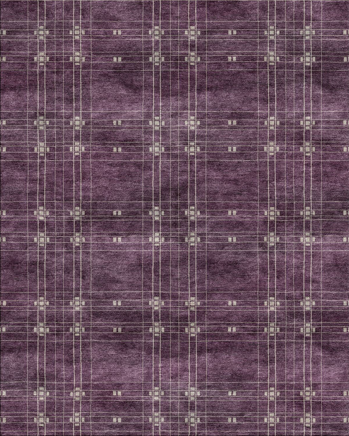 Minimal Lattice hand-tufted rug, Plum (RV000027 A)