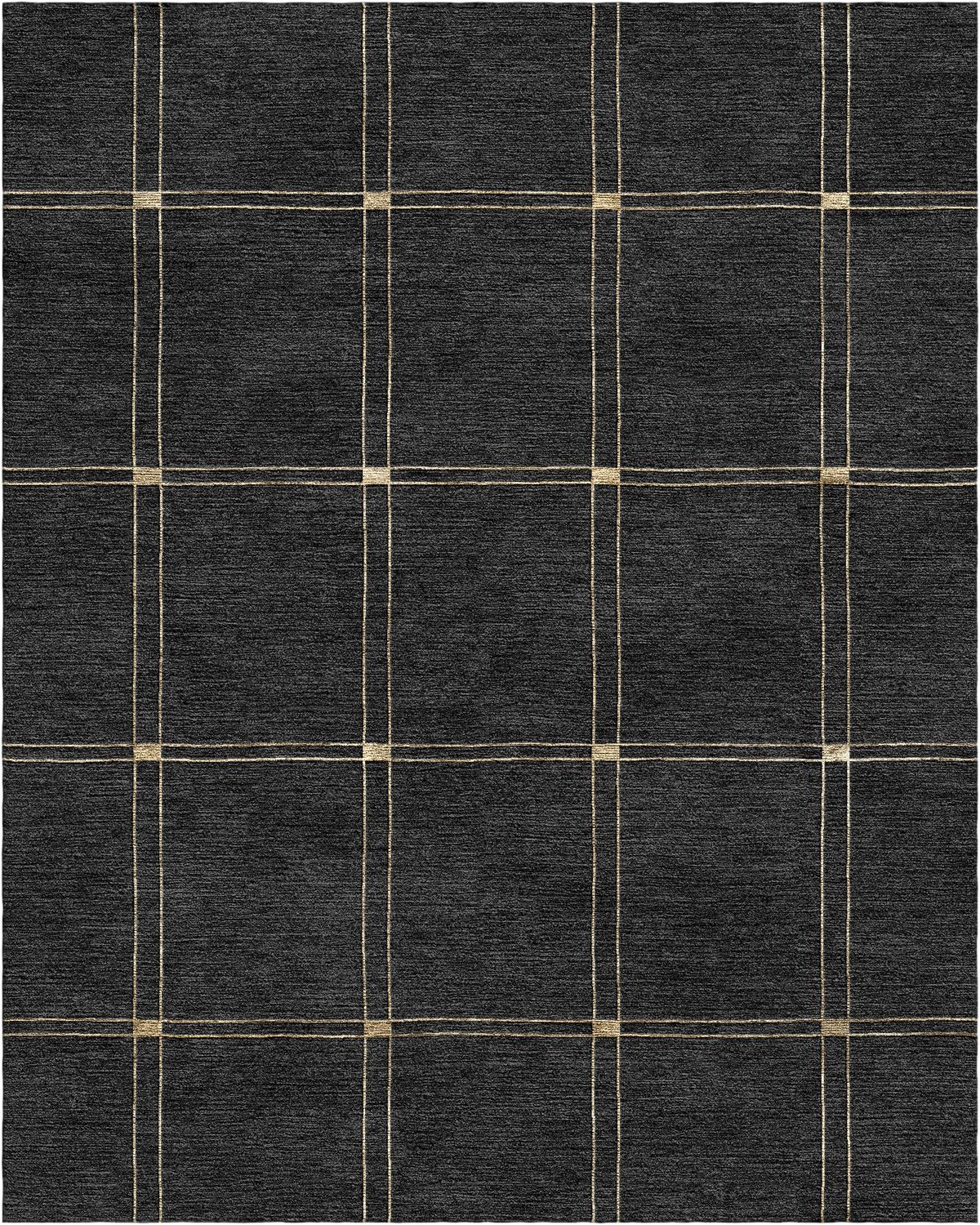 Minimal Frame hand-tufted rug, Washed Black (RV000028)